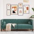 Sofá Chesterfield 3 plazas con cojines terciopelo verde