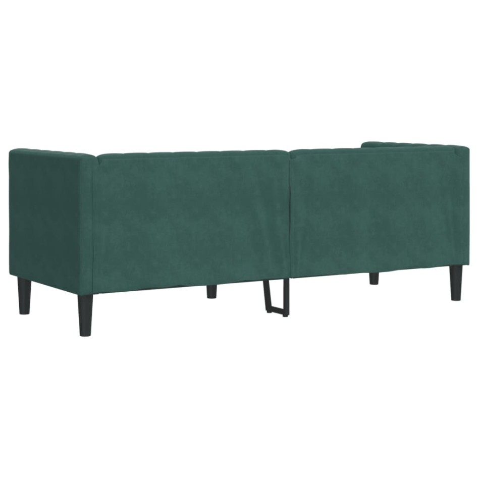 Sofá Chesterfield 3 plazas con cojines terciopelo verde