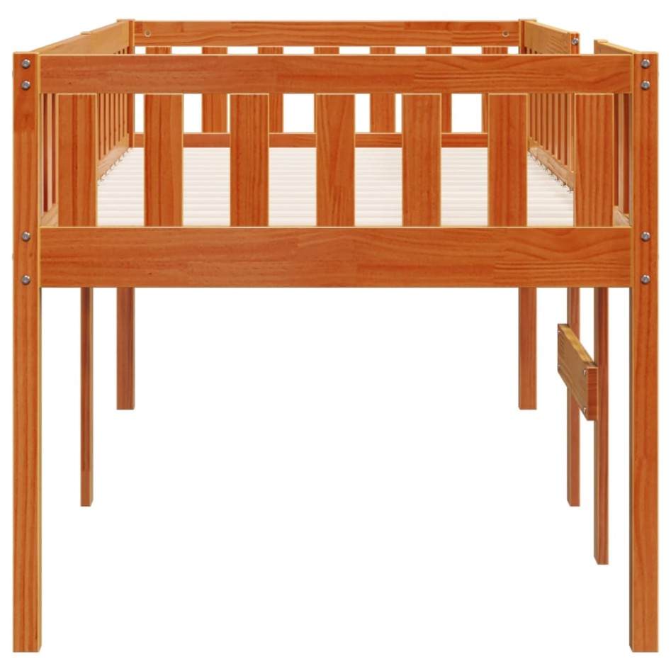 Cama para niños sin colchón madera maciza pino marrón 90x190