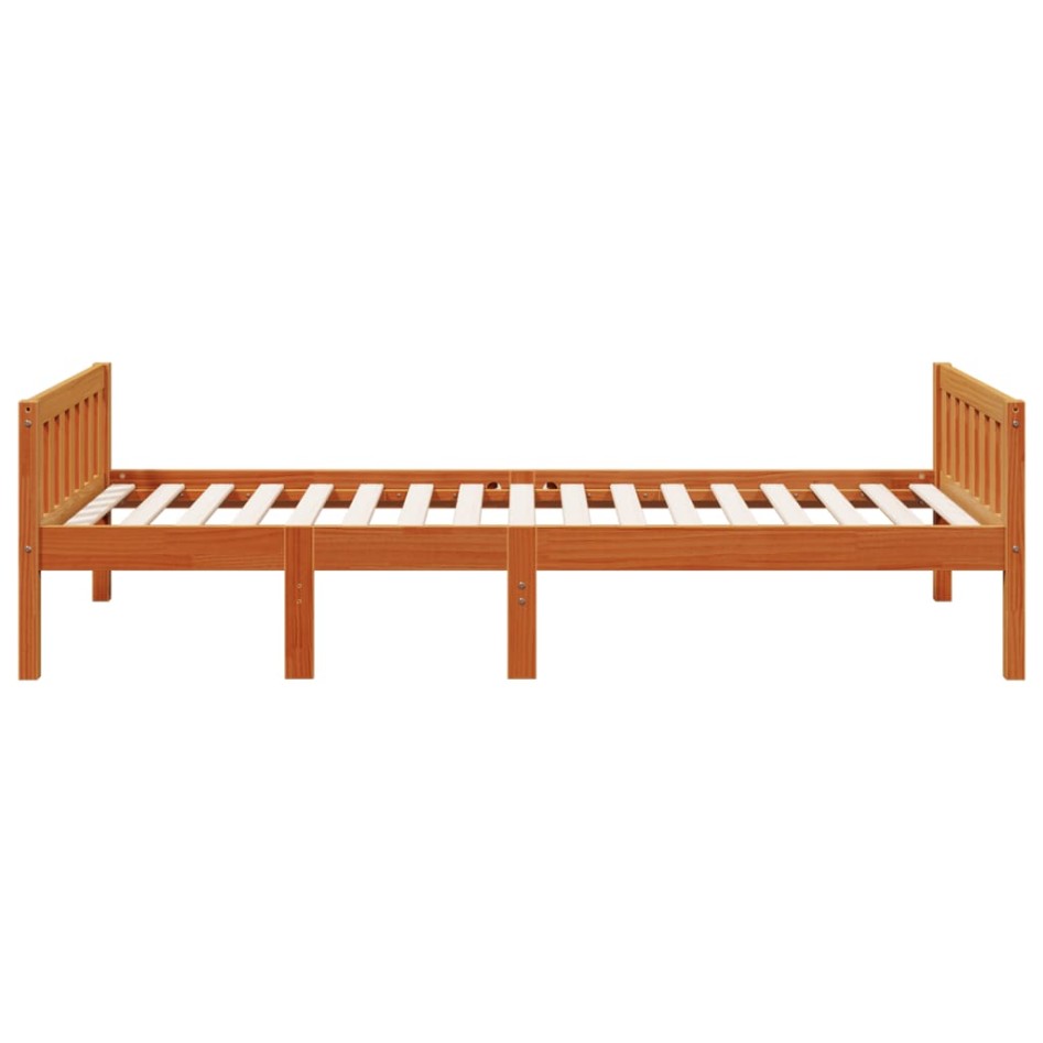 Cama para niños sin colchón madera maciza pino marrón 90x200
