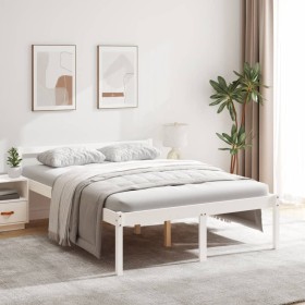 Cama para personas mayores madera maciza pino blanca 140x190