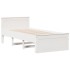 Cama sin colchón y cabecero madera maciza pino blanca 90x190