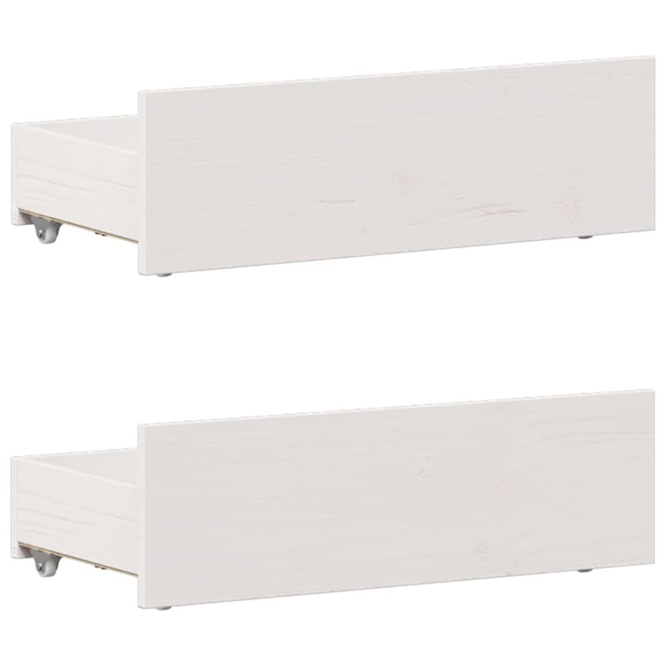 Cama sin colchón y cabecero madera maciza pino blanca 90x190