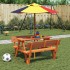 Mesa de picnic para 4 niños agujero para sombrilla madera