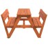Mesa de picnic para 4 niños agujero para sombrilla madera