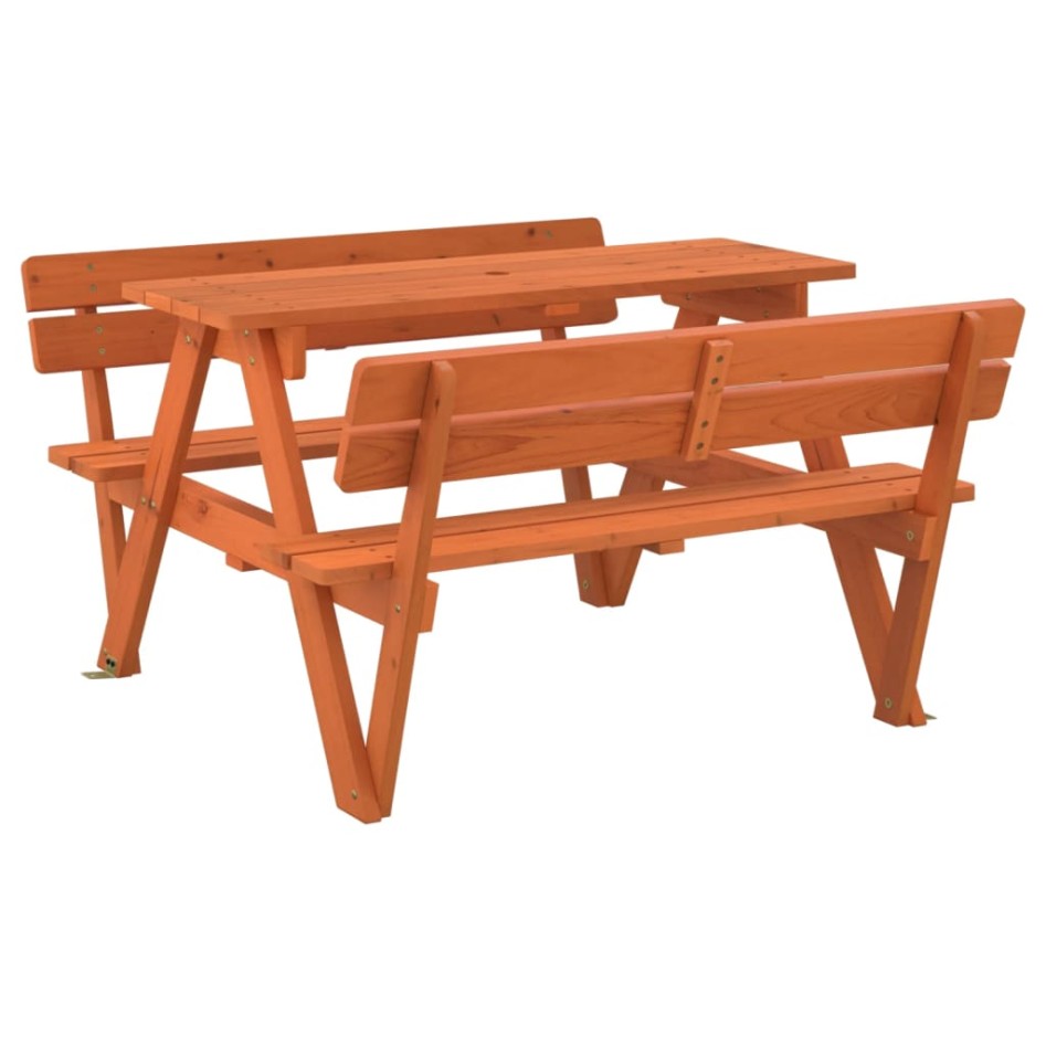 Mesa de picnic para 4 niños agujero para sombrilla madera