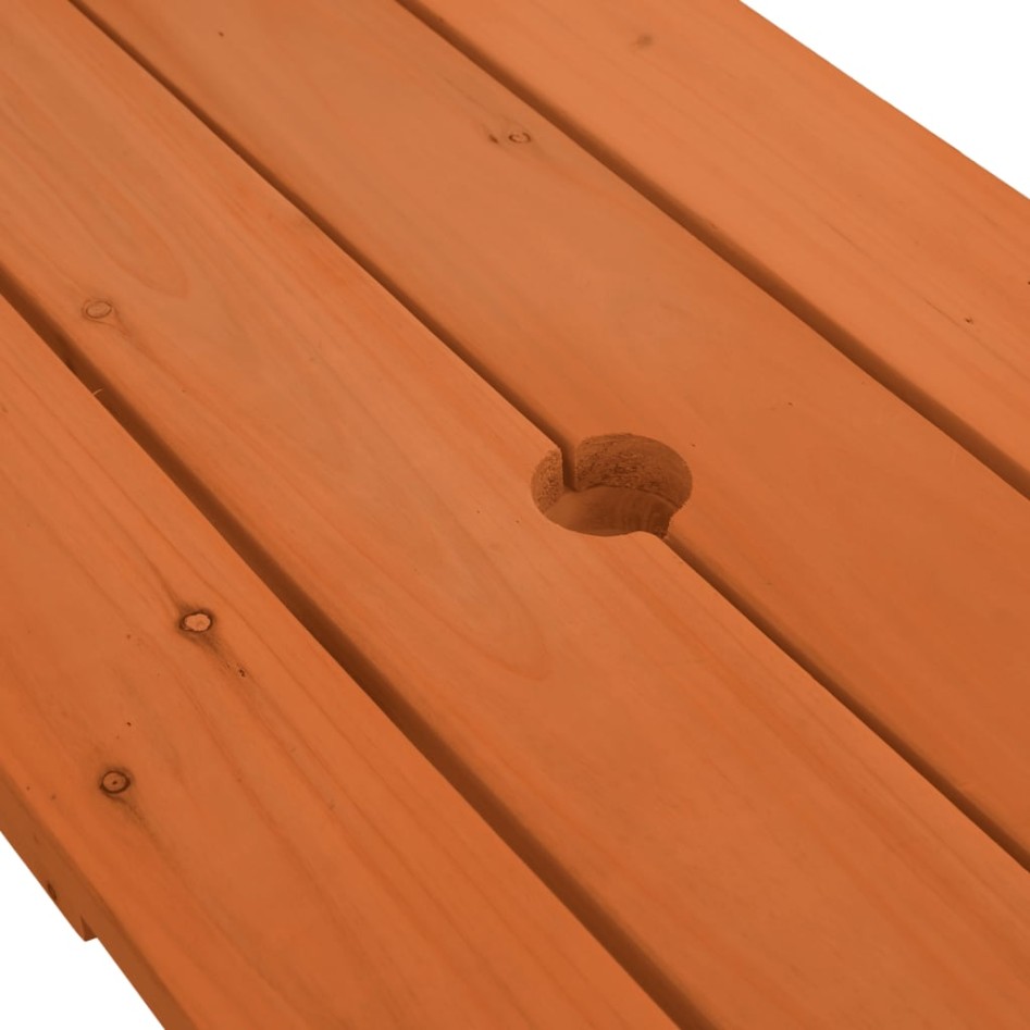 Mesa de picnic para 4 niños agujero para sombrilla madera