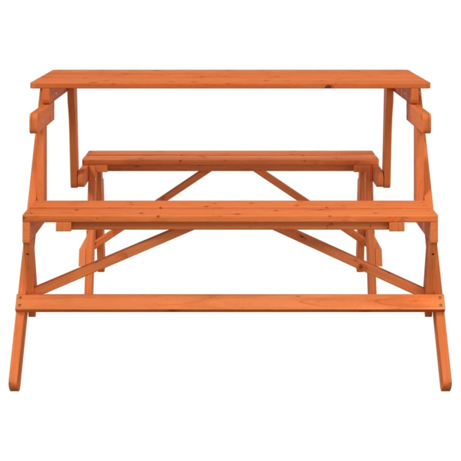 Mesa de picnic bancos 2 en 1 convertible madera maciza