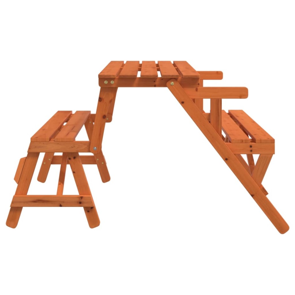 Mesa de picnic bancos 2 en 1 convertible madera maciza