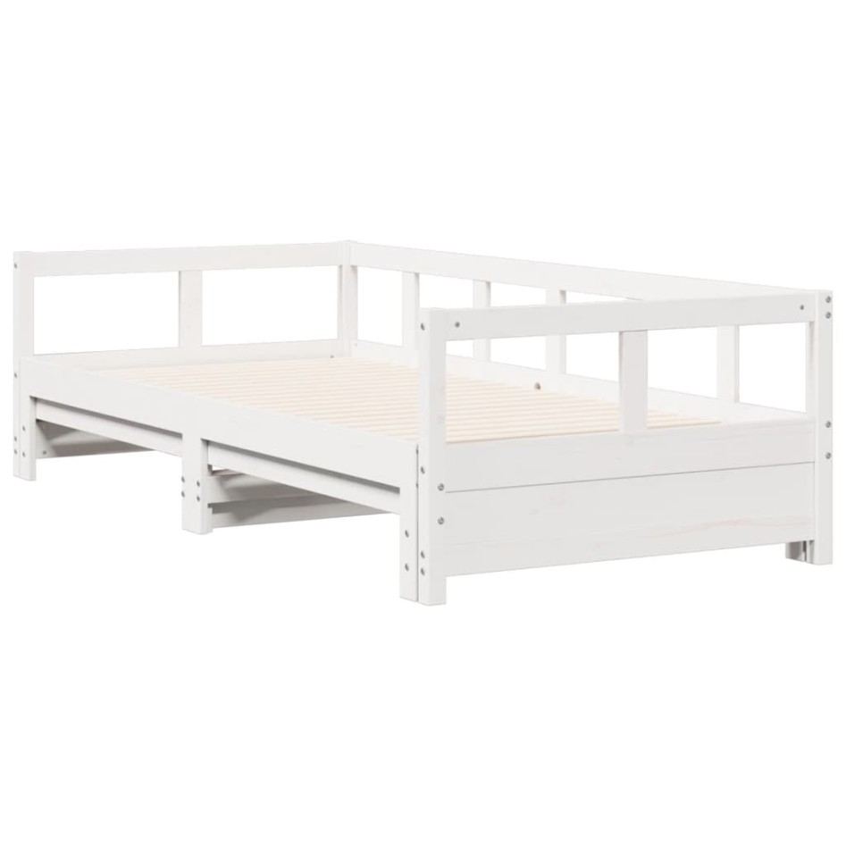 Sofá cama sin colchón madera maciza de pino blanco 90x190