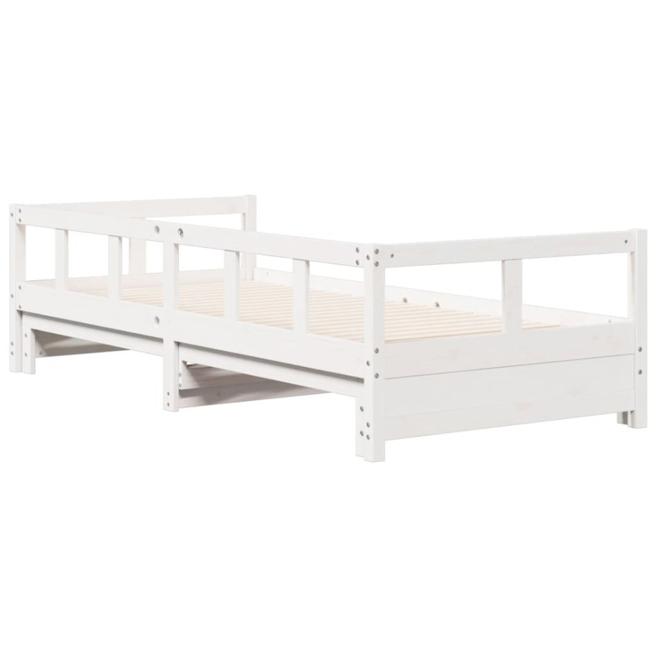 Sofá cama sin colchón madera maciza de pino blanco 90x190
