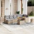 Juego de sofás jardín con cojines beige mezcla 8 pzas ratán