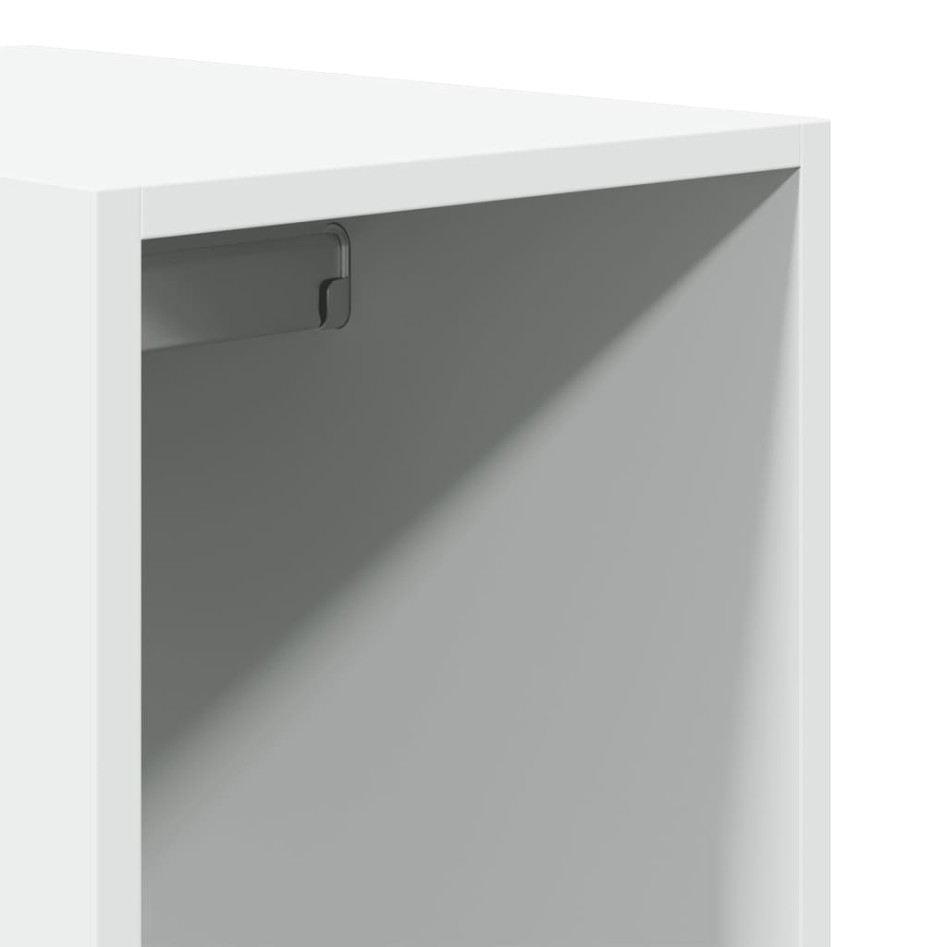 Armario de madera de ingeniería blanco 30x50x200