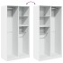 Armario de madera contrachapada blanco 100x50x200