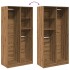 Armario de madera de ingeniería roble artesanal 100x50x200