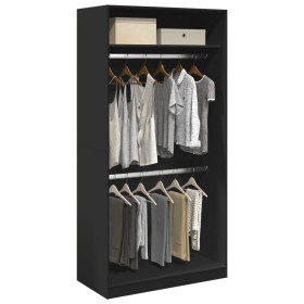 Armario de madera contrachapada negro 100x50x200