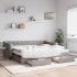 Sofá cama nido con cajones tela gris taupe 90x200