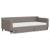 Sofá cama nido con cajones tela gris taupe 90x200