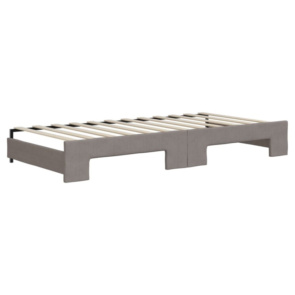 Sofá cama nido con cajones tela gris taupe 90x200