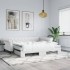 Sofá con cama nido cuero sintético blanco 90x200