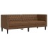 Juego de sofás Chesterfield 2 piezas cuero sintético