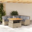 Set de sofás de jardín 2 pzas y cojines ratán sintético marrón