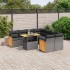 Set de sofás de jardín 8 piezas y cojines ratán sintético