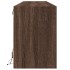 Mueble de TV de pared con LED marrón roble 180x31x45