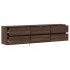 Mueble de TV de pared con LED marrón roble 180x31x45