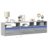 Mueble de TV de pared con LED gris Sonoma 180x31x45