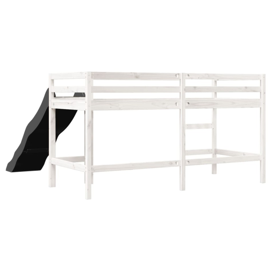 Cama alta para niños sin colchón madera pino blanco 80x200