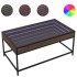 Mesa de centro con Infinity LED marrón roble 90x50x41