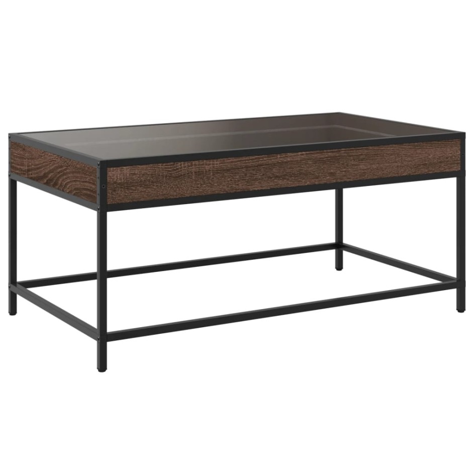 Mesa de centro con Infinity LED marrón roble 90x50x41