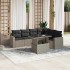 Set de sofás de jardín 7 pzas con cojines ratán PE gris