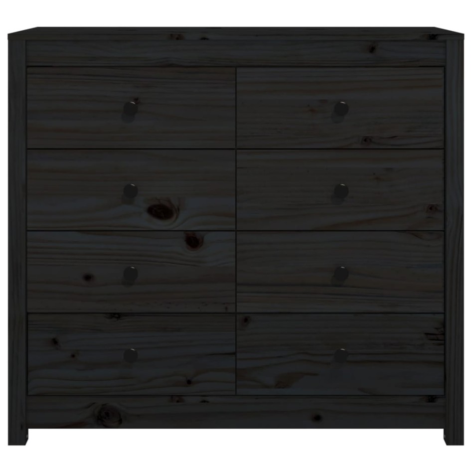 Armario auxiliar madera maciza de pino negro 100x40x90