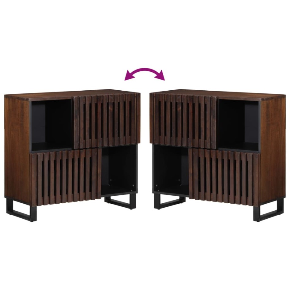 Aparador de madera maciza de mango marrón 80x34x75