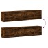 Mueble de TV de pared con LED roble ahumado 180x31x38