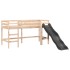 Cama alta para niños con cortinas madera pino azul 80x200