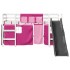 Cama alta para niños con cortinas madera pino rosa 80x200