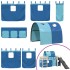 Cama alta para niños con túnel madera pino azul 80x200