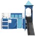 Cama alta para niños con torre madera pino azul 80x200