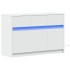 Mueble de TV con LED madera de ingeniería blanco 91x34x61