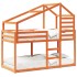 Cama con techo madera maciza pino marrón 90x190