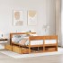 Cama sin colchón madera maciza de pino marrón cera 160x200