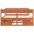 Cama sin colchón madera maciza de pino marrón cera 160x200