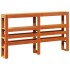 Cama sin colchón madera maciza de pino marrón cera 160x200