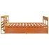 Cama sin colchón madera maciza de pino marrón cera 160x200