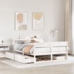 Estructura de cama sin colchón madera de pino blanca 140x200 cm