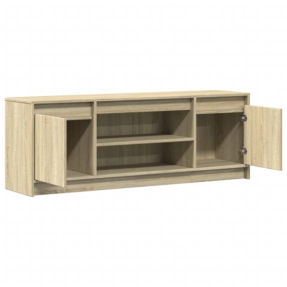 Mueble de TV LED madera ingeniería roble Sonoma 139,5x34x50