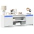 Mueble de TV con LED madera de ingeniería blanco 139,5x34x50